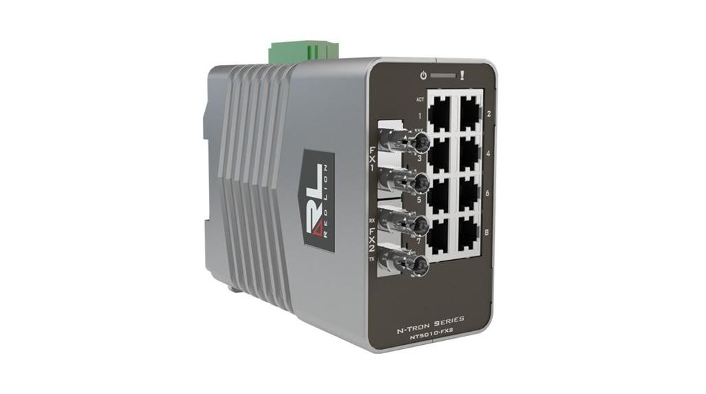Industrial Ethernet Switch, Single-Mode, 80 km, RJ45-Anschlüsse 8, Glasfaseranschlüsse 2ST, 1Gbps, Layer 2 Managed